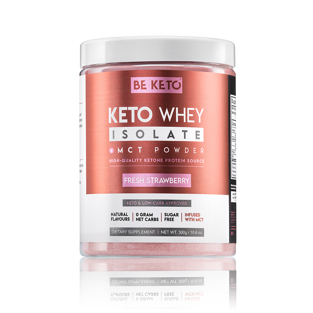 Keto Syrovátkový Izolát + MCT - Čerstvé Jahody 300G