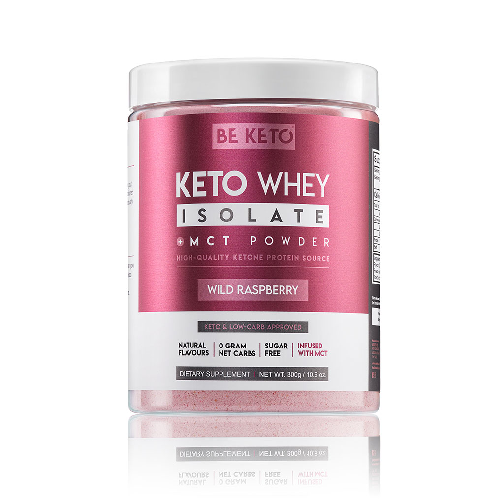 Keto Syrovátkový Izolát + MCT - Divoká malina 300G