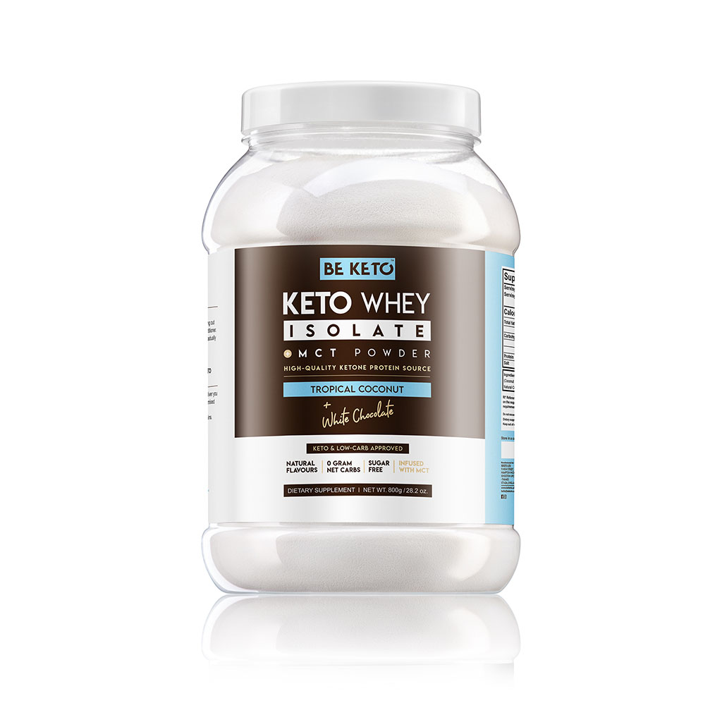 Keto Syrovátkový Izolát + MCT – Kokos a Bílá Čokoláda 800g