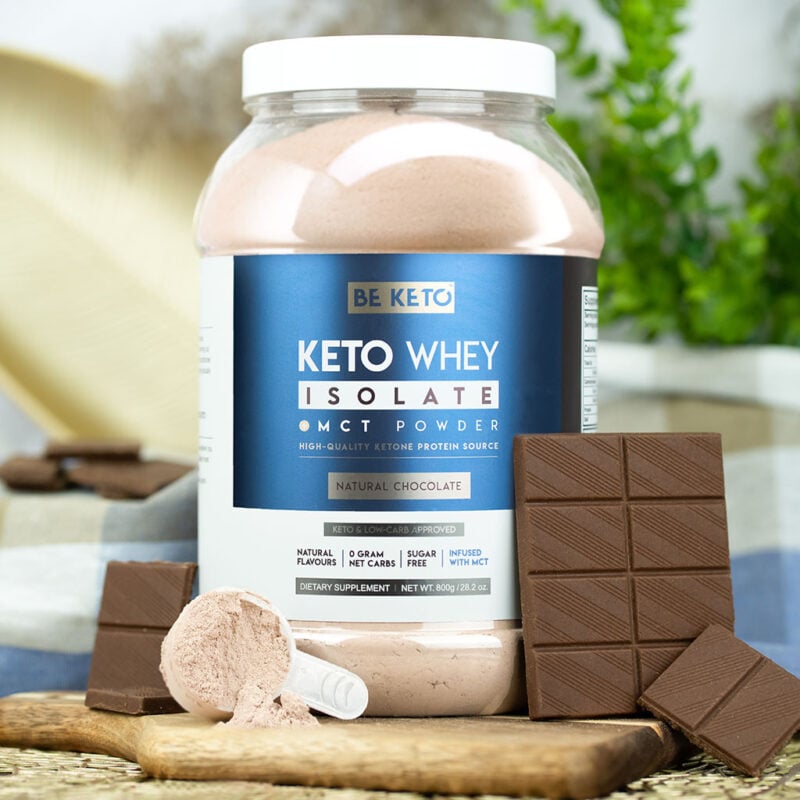 Keto Syrovátkový Izolát + MCT - Přírodní Čokoláda 800G