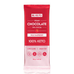 Veganská Keto Čokoláda + MCT Olej - Divoká Malina 80g