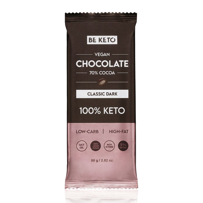 Veganská Keto Čokoláda + MCT Olej - Klasická Tmavá 80g