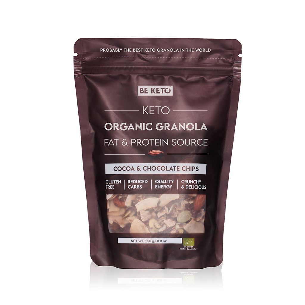 Keto Bio Granola - Kakao s Čokoládovými Kousky 250g