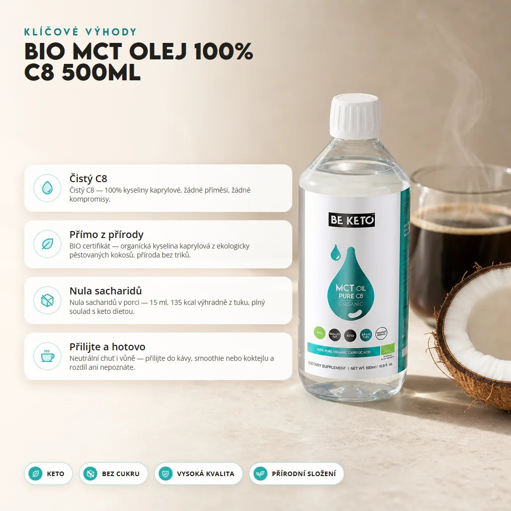 BIO MCT Olej 100% C8 500ML