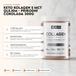 Keto Kolagen + MCT Olej – Přírodní Čokoláda 300g – Benefit Keto Kolagen + MCT Olej – Přírodní Čokoláda 300g