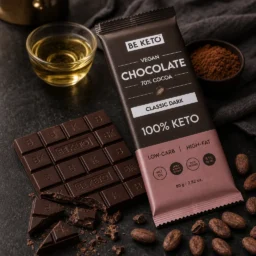 Veganská Keto Čokoláda + MCT Olej – Klasická Tmavá 80g