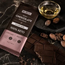 Veganská Keto Čokoláda + MCT Olej – Klasická Tmavá 80g