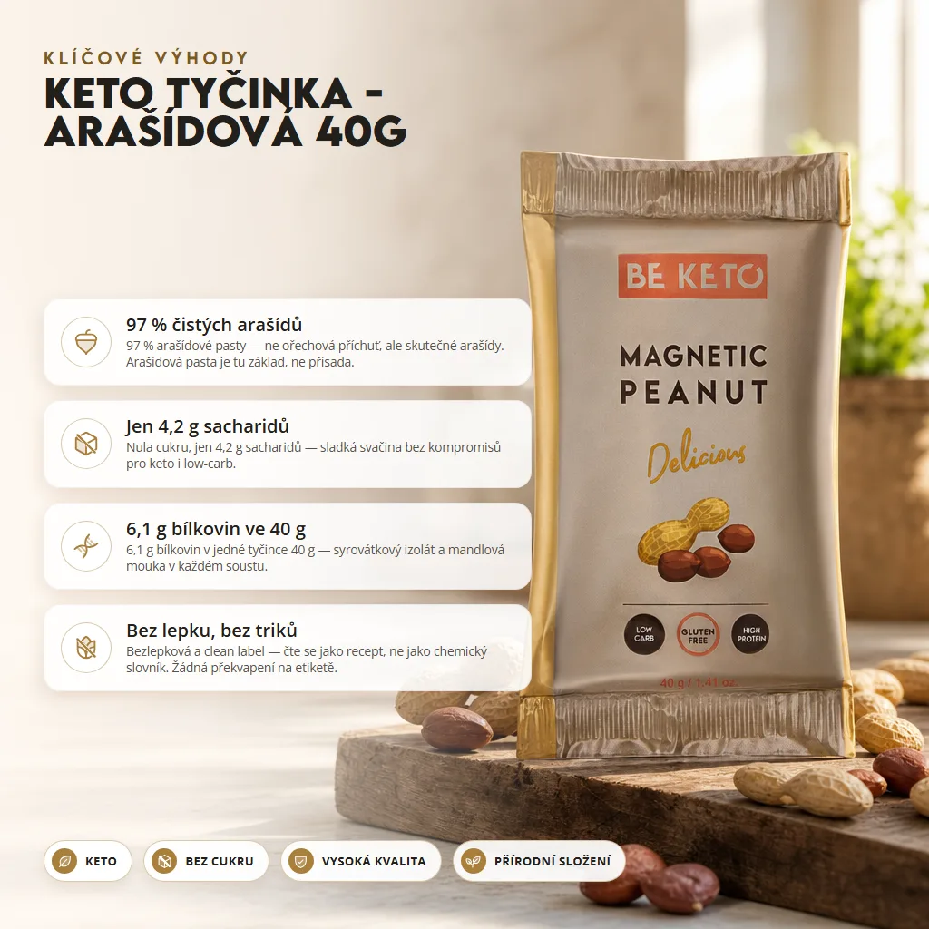 Keto Tyčinka – Magnetický Arašíd 40g