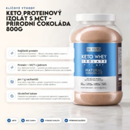 Keto Syrovátkový Izolát + MCT – Přírodní Čokoláda 800G