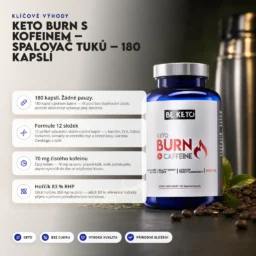 Keto Burn s Kofeinem – Spalovač Tuků – 180 Kapslí – Benefit Keto Burn s Kofeinem – Spalovač Tuků – 180 Kapslí