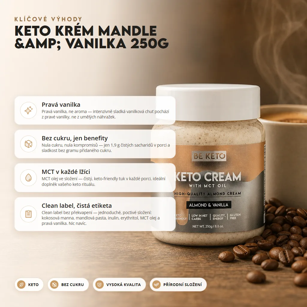 Keto Krém – Mandle a Vanilka 250g