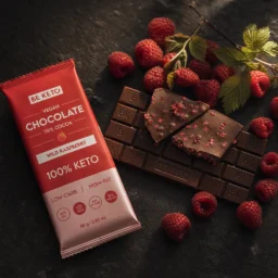 Veganská Keto Čokoláda + MCT Olej – Divoká Malina 80g
