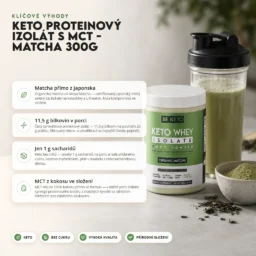 Keto Syrovátkový Izolát + MCT – Organická Matcha 300G – Benefit Keto Syrovátkový Izolát + MCT – Organická Matcha 300G