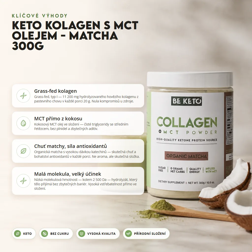 Keto Kolagen + MCT Olej – Organická Matcha 300g