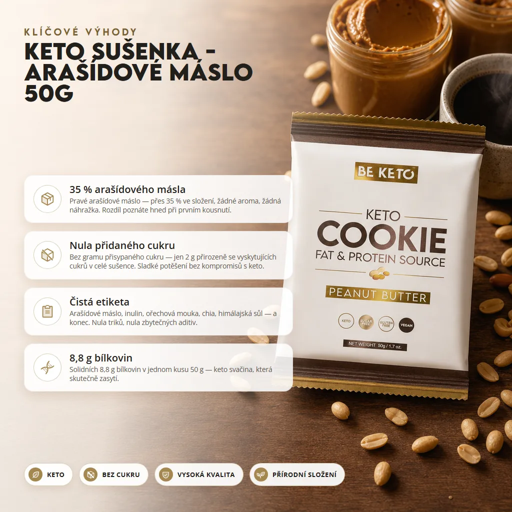 Keto Sušenka – Arašídové Máslo 50g