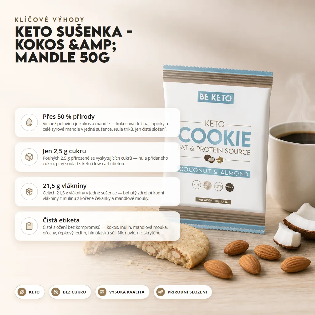 Keto Sušenka – Kokos a Mandle 50g