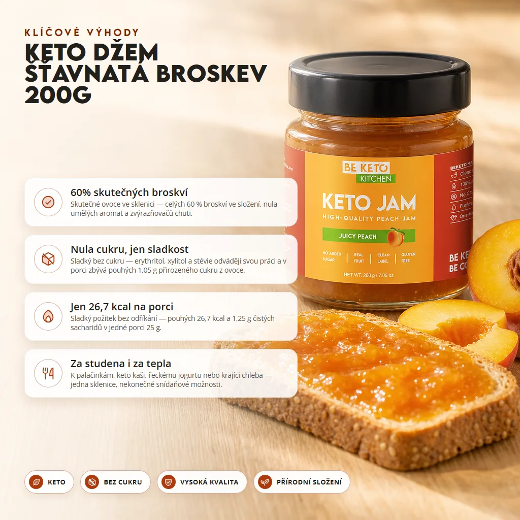 Keto Džem – Šťavnatá Broskev 200g