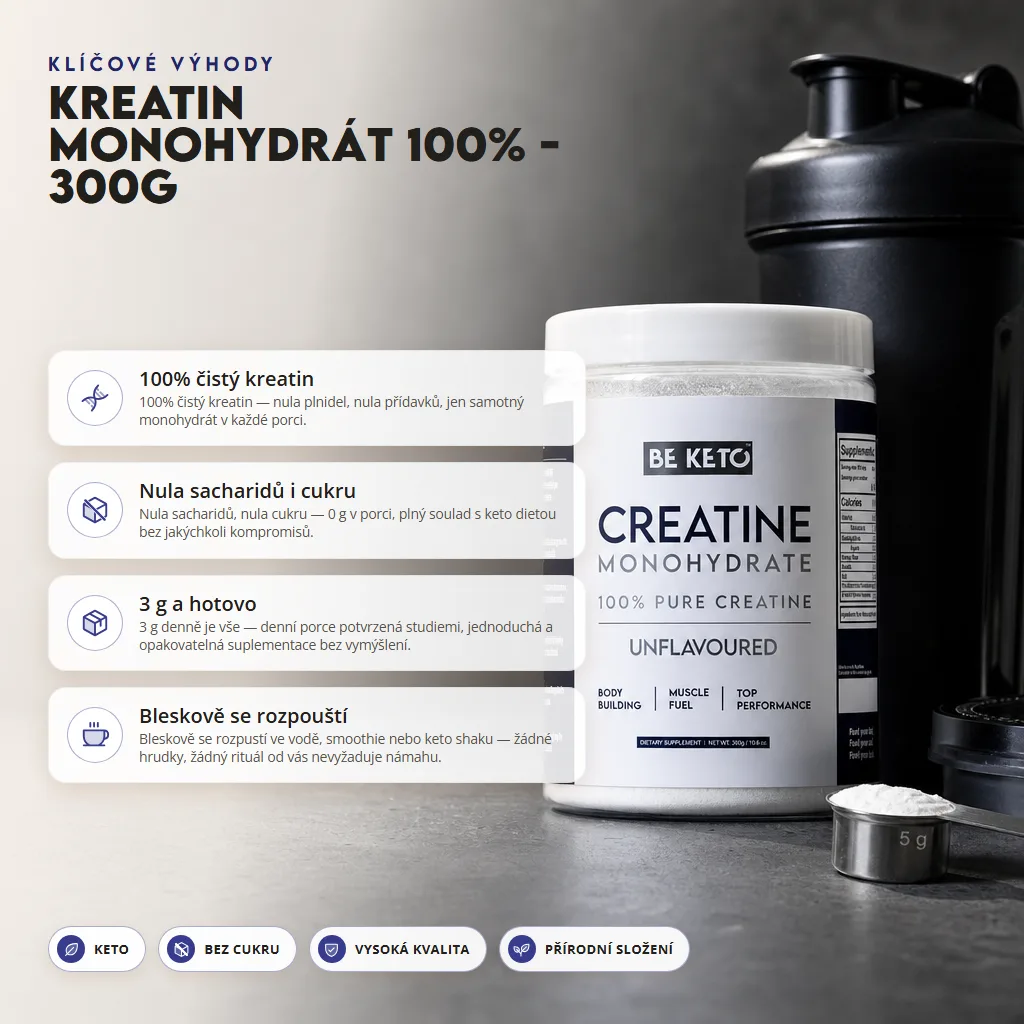Kreatin Monohydrát – 100% Čistý 300g