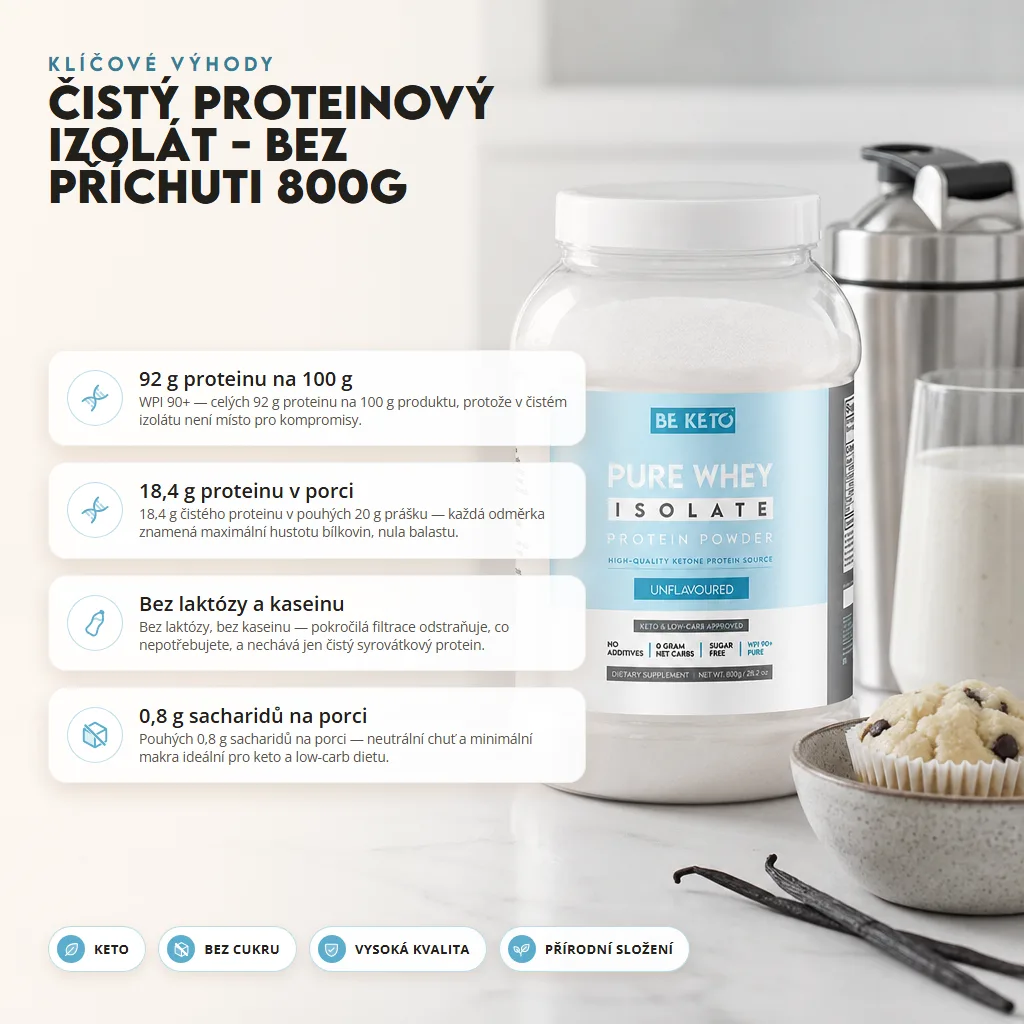 Čistý Syrovátkový Izolát – Bez Příchuti 800g