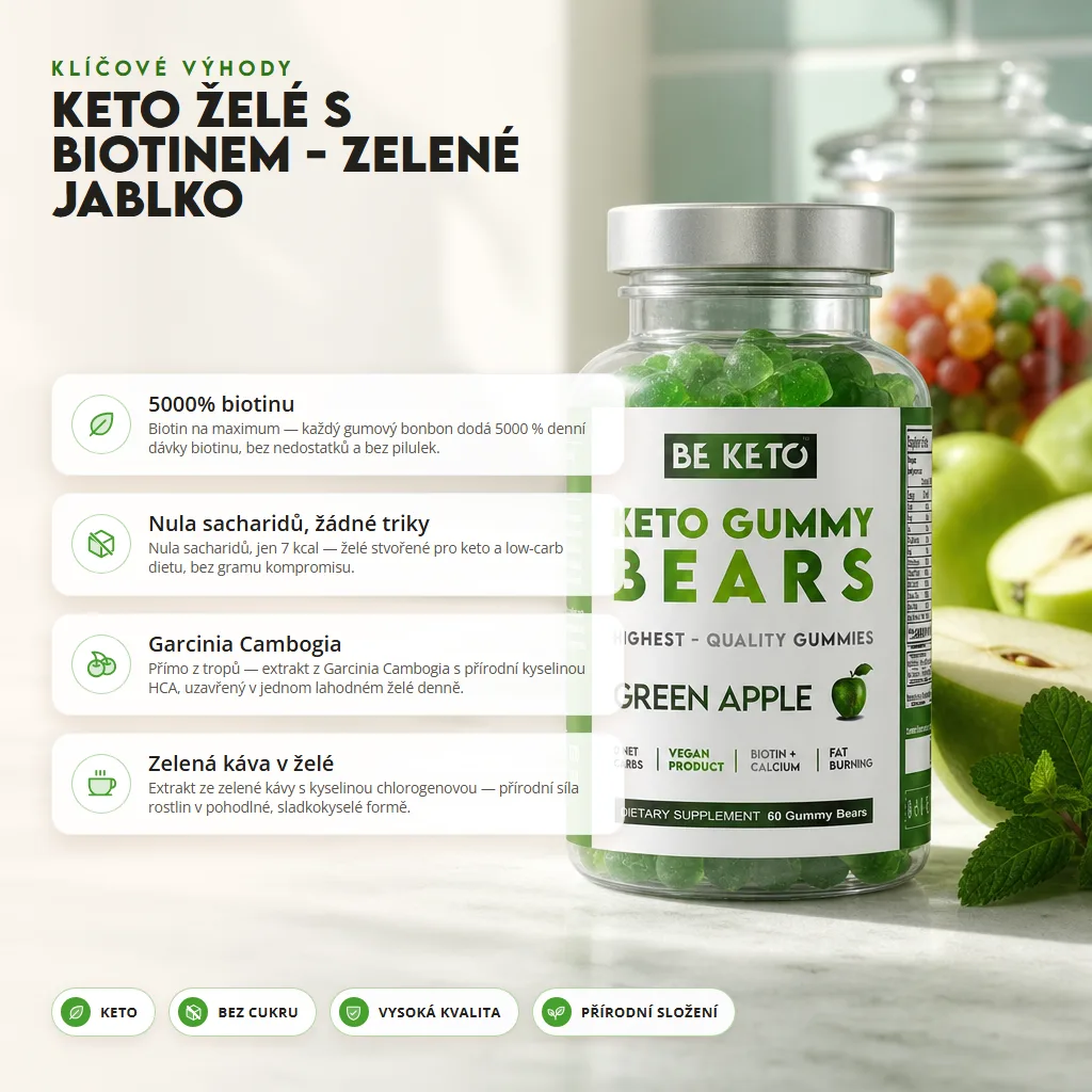 Keto Želé s Biotinem – Zelené Jablko