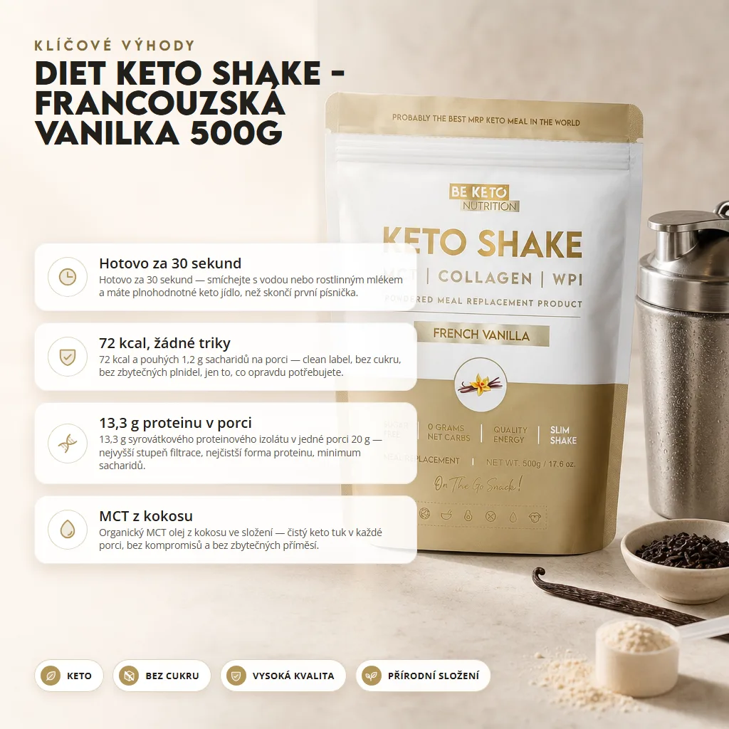 Diet Keto Shake – Francouzská Vanilka 500g