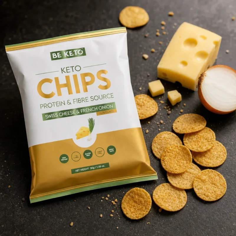 Keto Chipsy – Švýcarský Sýr a Francouzská Cibule 30g