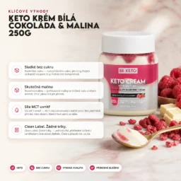 Keto Krém – Bílá Čokoláda a Malina 250g – Benefit Keto Krém – Bílá Čokoláda a Malina 250g