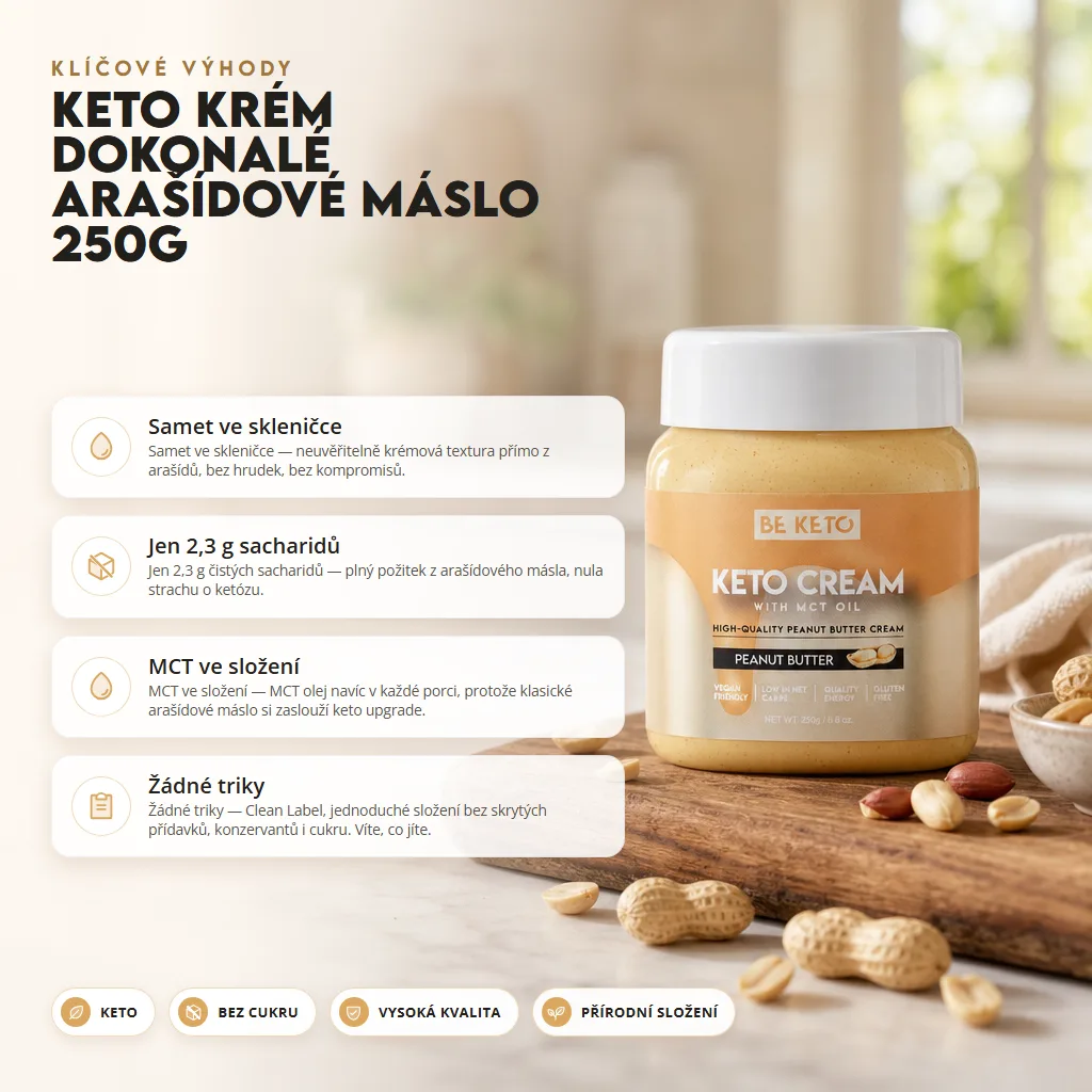 Keto Krém – Vynikající Arašídové Máslo 250g