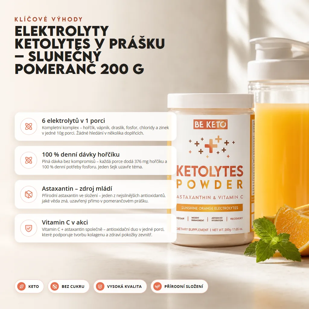 Elektrolyty Ketolytes v Prášku – Slunečný Pomeranč 200g