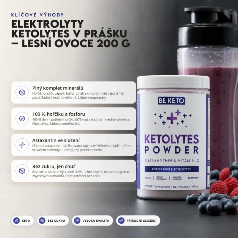 Elektrolyty Ketolytes v Prášku – Lesní Ovoce 200g