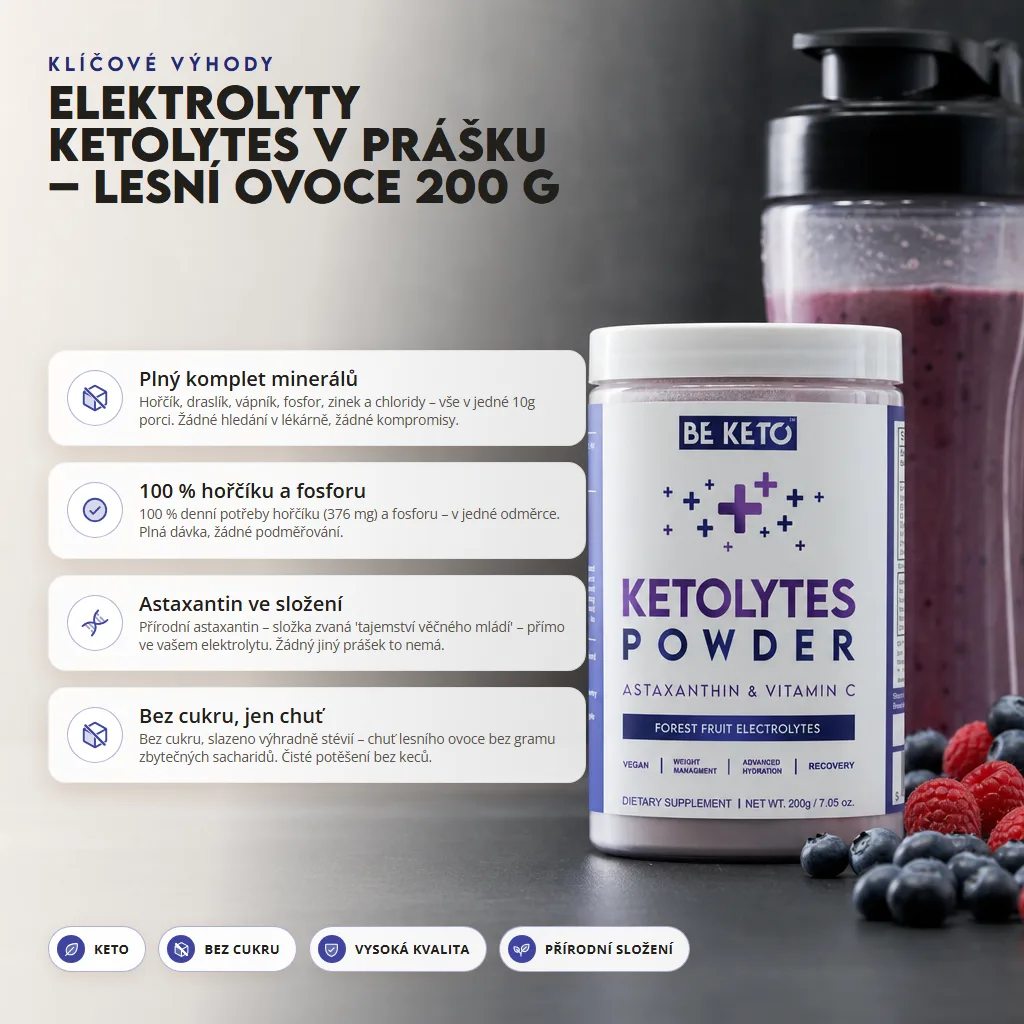 Elektrolyty Ketolytes v Prášku – Lesní Ovoce 200g
