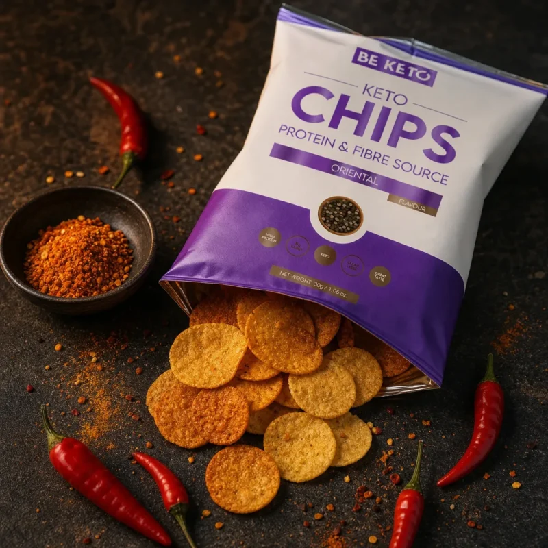 Keto Chipsy – Pikantní Orientální 30g – Lifestyle 1 Keto Chipsy – Pikantní Orientální 30g
