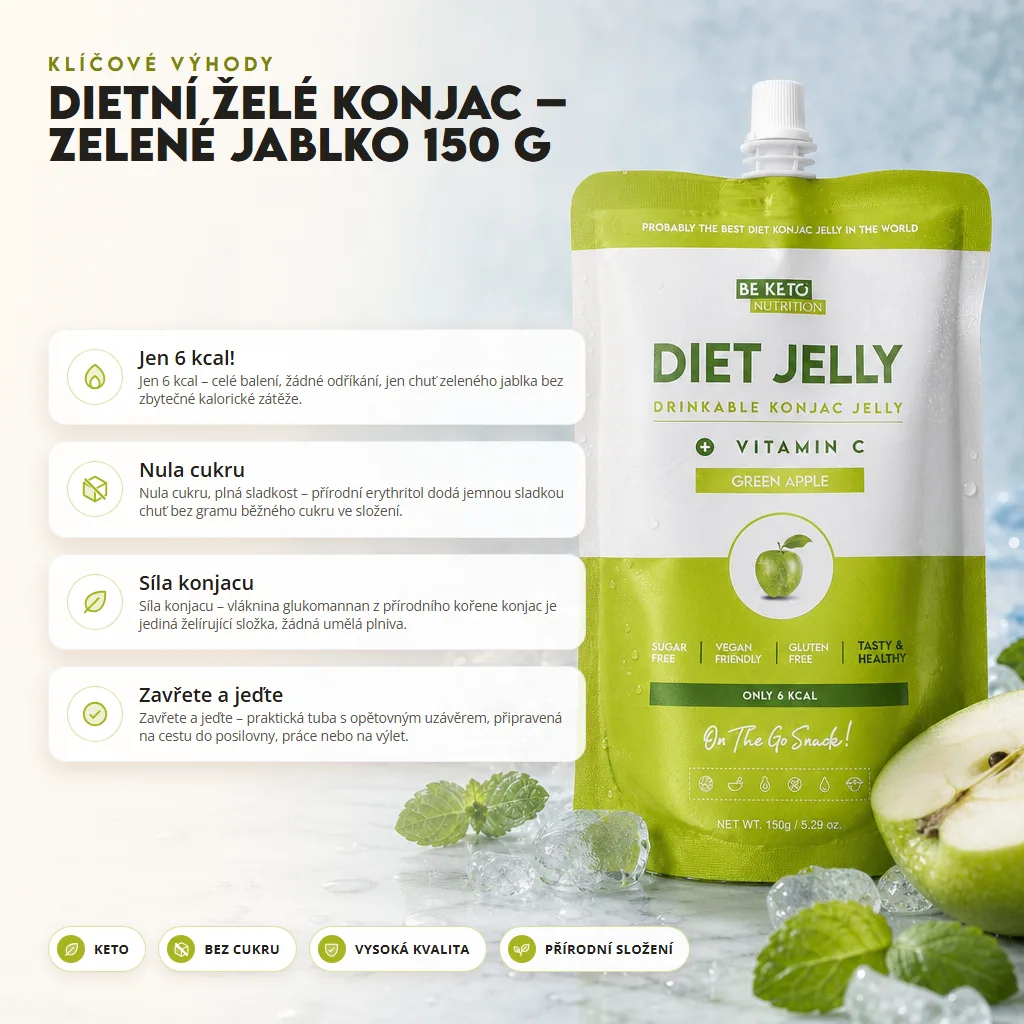 Konjakové Dietní Želé – Zelené Jablko 150g