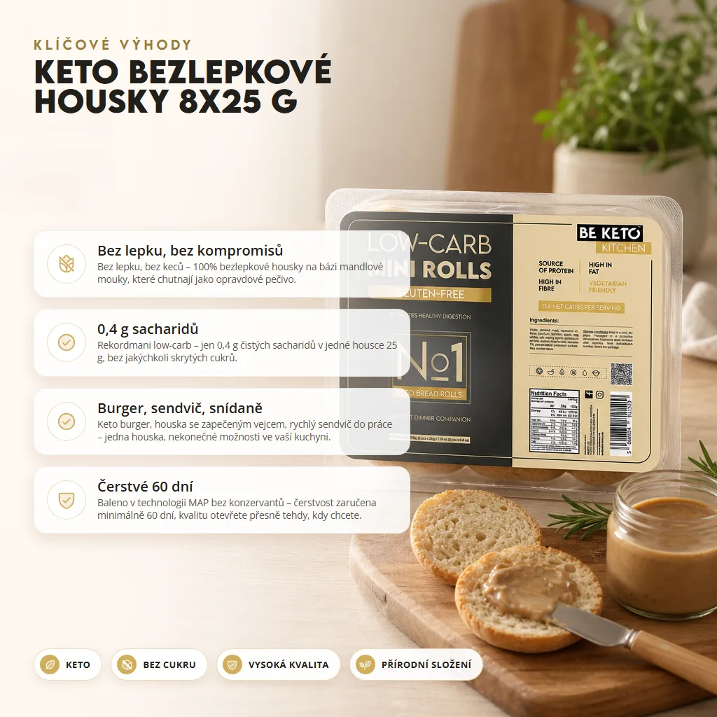 Keto Bezlepkové Mini Housky 8x25g