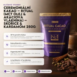 Ceremoniální Kakao – Ritual (MCT olej & Akáciová vláknina) – Skořice & Kardamom 250g