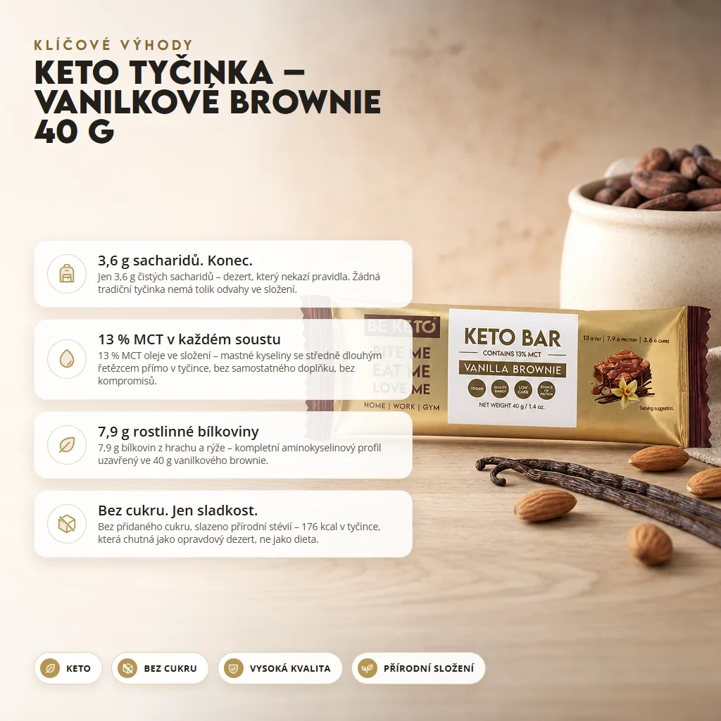Keto Tyčinka – Vanilkové Brownie 40g