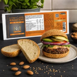 Keto Bezlepkové Housky na Burgery 2x85g – Lifestyle 1 Keto Bezlepkové Housky na Burgery 2x85g