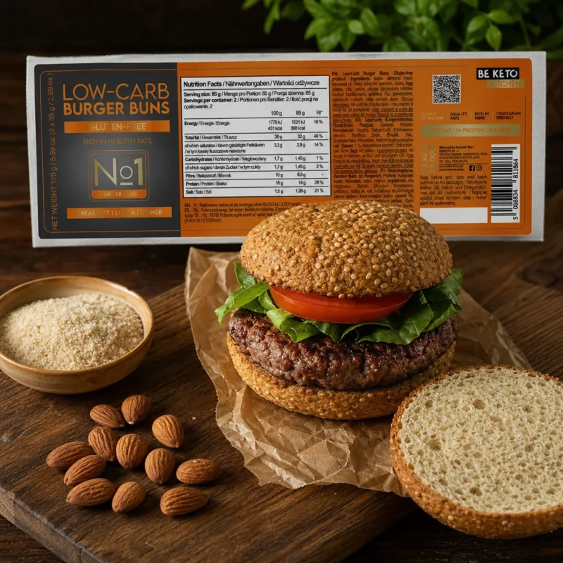 Keto Bezlepkové Housky na Burgery 2x85g – Lifestyle 2 Keto Bezlepkové Housky na Burgery 2x85g
