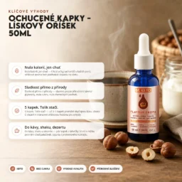 Ochucovací Kapky – Lískový Oříšek 50ml – Benefit Ochucovací Kapky – Lískový Oříšek 50ml