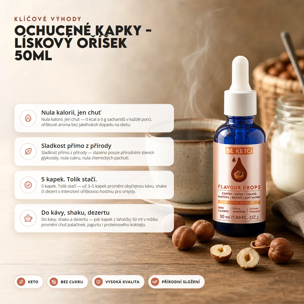 Ochucovací Kapky – Lískový Oříšek 50ml