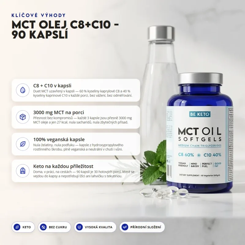 MCT Olej C8+C10 – 90 Kapslí – Benefit MCT Olej C8+C10 – 90 Kapslí