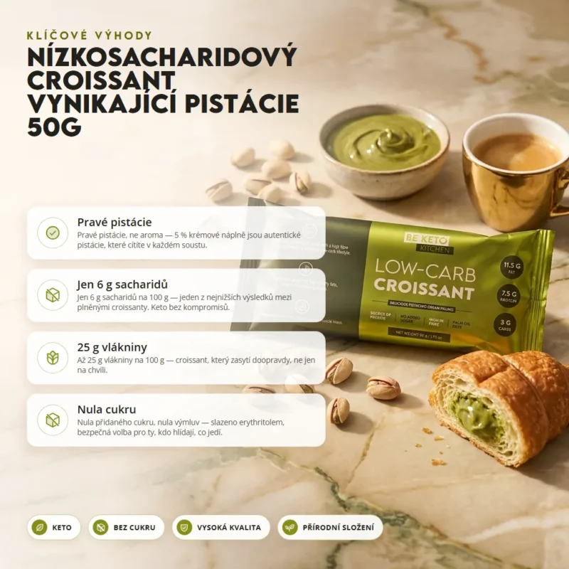 Nízkosacharidový Croissant Lahodná Pistácie 50g